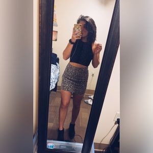 Leopard bodycon mini skirt
